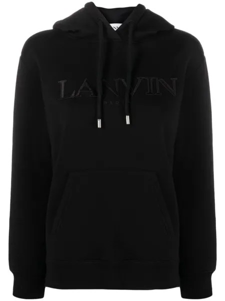 Lanvin худи с кулиской и логотипом, черный
