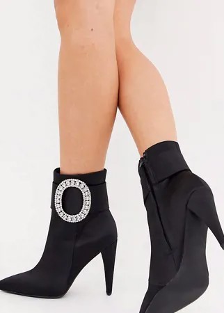 Черные ботинки для широкой стопы со стразами ASOS DESIGN Eclectic-Черный