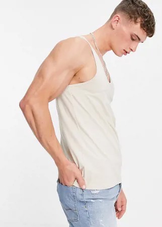 Бежевая майка из органического хлопка ASOS DESIGN-Светло-бежевый цвет