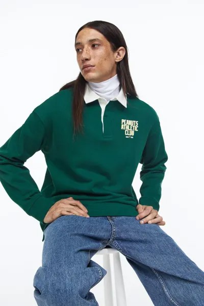Лонгслив мужской H&M 1132140003 зеленый S (доставка из-за рубежа)