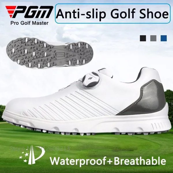 Кроссовки Pgm мужские дышащие, водонепроницаемая обувь для гольфа, тренировочная обувь с вращающейся пряжкой, спортивные Нескользящие кеды, 3 цвета