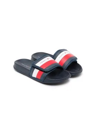 Tommy Hilfiger Junior шлепанцы на липучках с логотипом