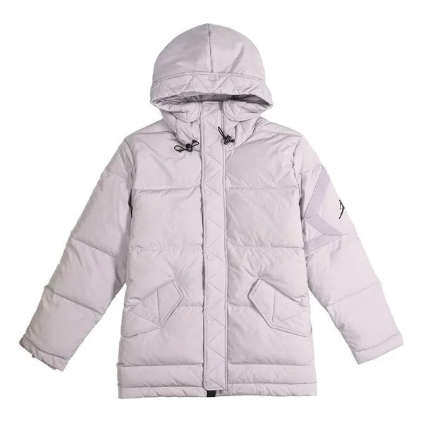 Пуховик Air Jordan Wings Outdoor mid-length hooded down Jacket Gray, серый