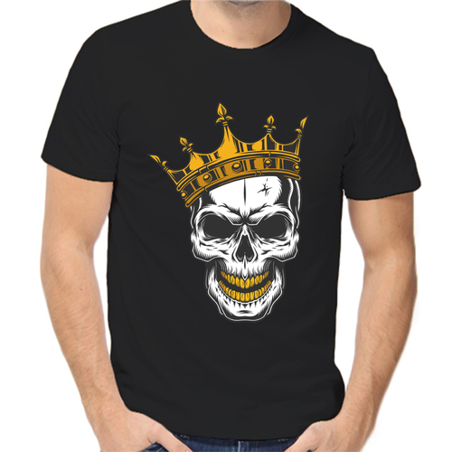 Футболка череп с короной, размер (54)2XL, чёрный