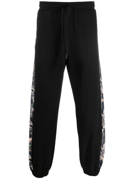 Versace Jeans Couture спортивные брюки с цветочным принтом, черный