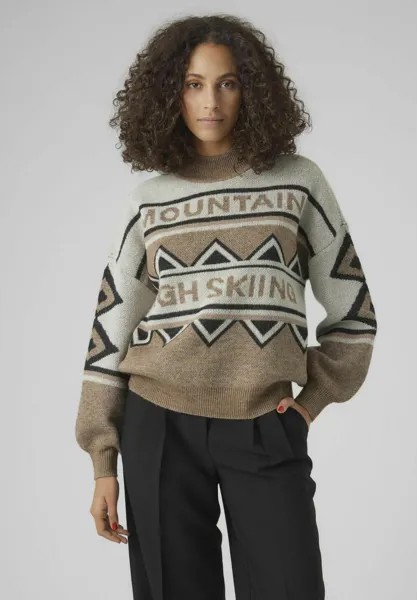 Свитшот Vero Moda VMGLAZE LS HIGHNECK GA, цвет brown lentil