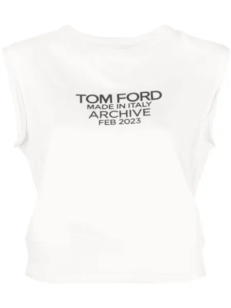 TOM FORD топ с логотипом, белый