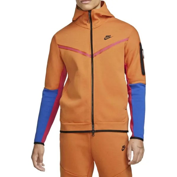 Худи Nike Tech Fleece Windrunner Hot Curry оранжевый розовый синий CU4489-808 3XL