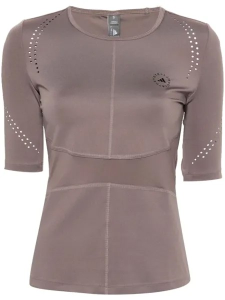 Adidas by Stella McCartney спортивная футболка с логотипом, серый