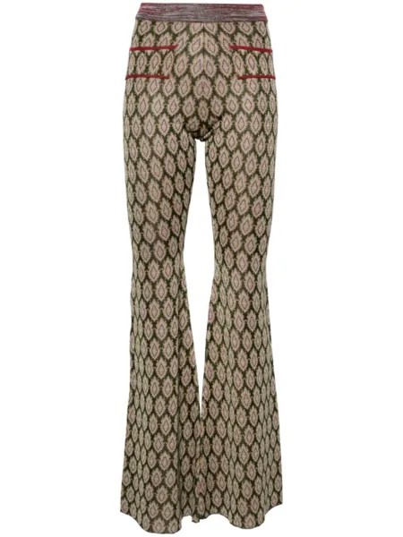 ETRO расклешенные брюки средней посадки, зеленый