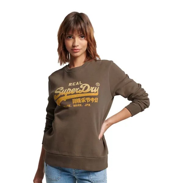 Толстовка Superdry Vintage Logo Embellish Crew, зеленый