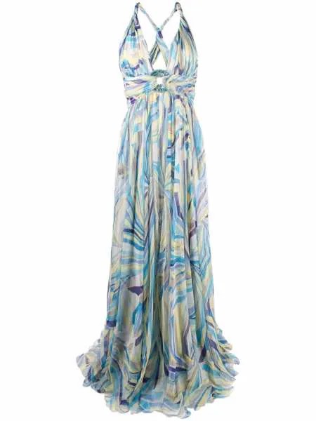 Emilio Pucci длинное платье с абстрактным принтом