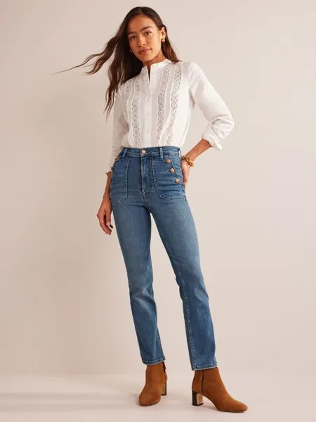 Прямые джинсы с накладными карманами Boden, средний винтаж