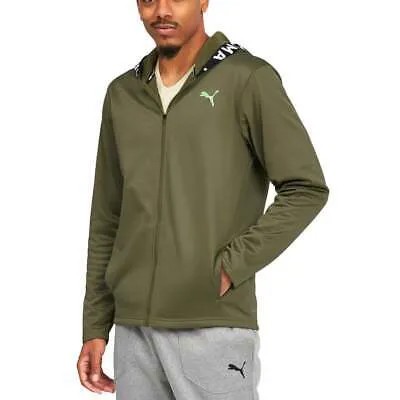 Puma Train Pwr Fleece Full Zip Hoodie Mens Green Повседневная верхняя одежда 522550-32
