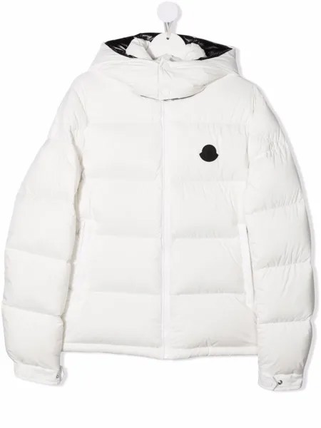 Moncler Enfant пуховик на молнии с логотипом