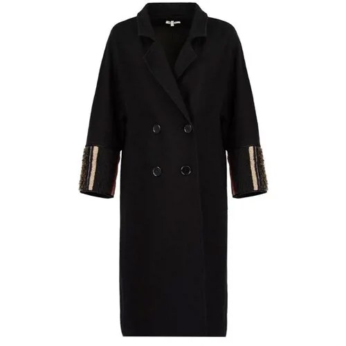 Пальто  Hache, шерсть, силуэт прямой, средней длины, размер 50, черный