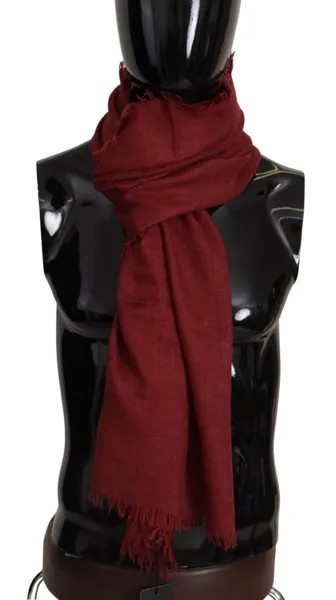 DOLCE - GABBANA Шарф Красный DG Корона Кашемировая шелковая шаль с бахромой 200см X 70см