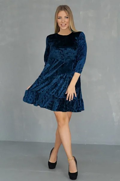 Платье велюровое Лареина (синее) рр