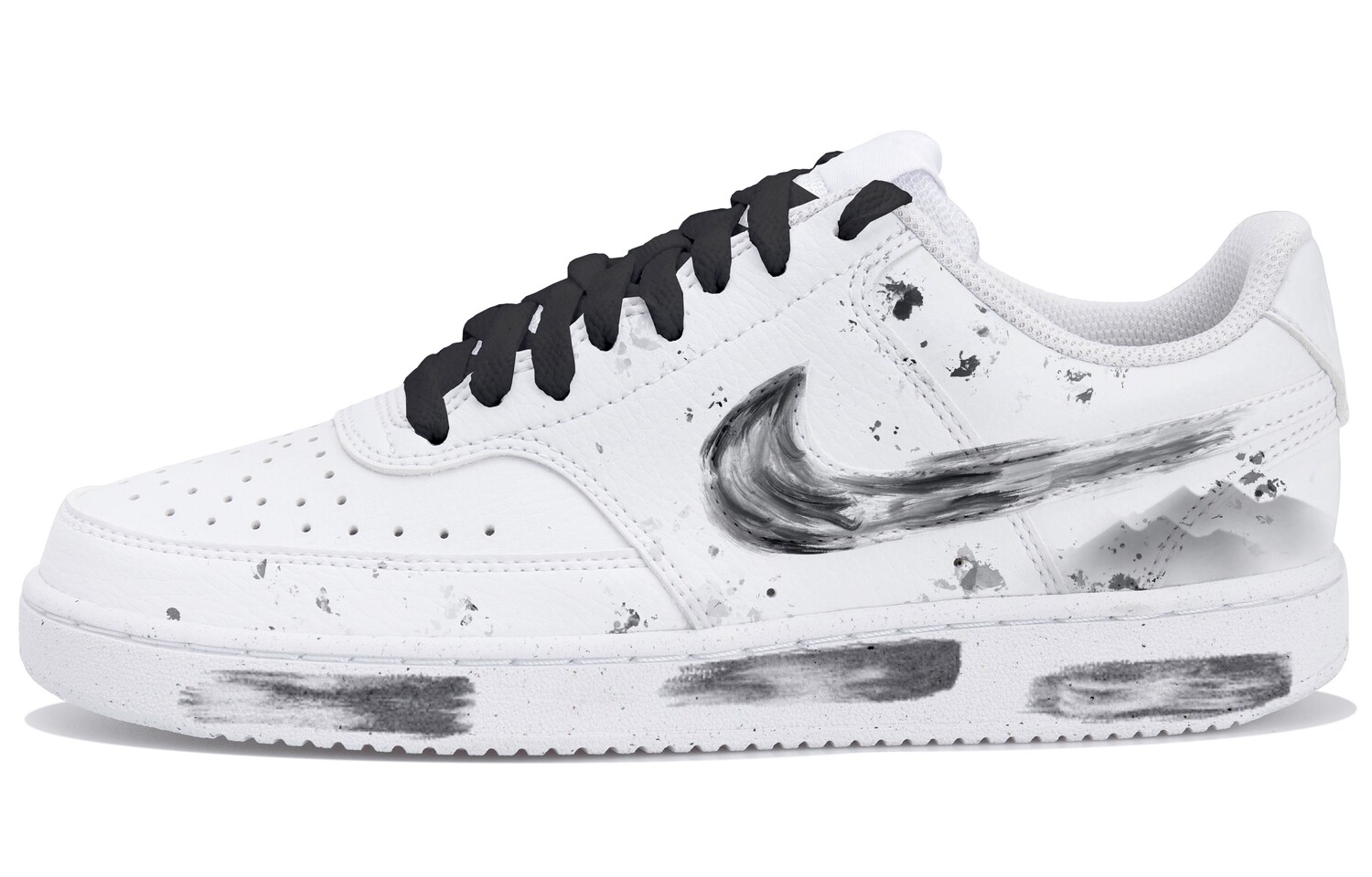 Кроссовки Nike Court Vision 1 Skateboarding Shoes Women's Low-top Black/white, черный/белый