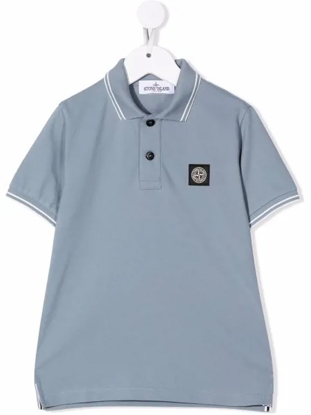 Stone Island Junior рубашка поло с нашивкой-логотипом