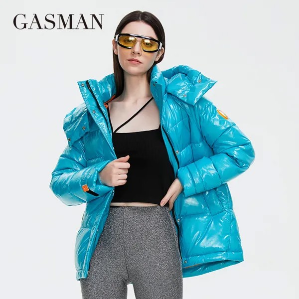 GASMAN 2022 новые зимние куртки, Женское пальто, белая короткая модная индивидуальная Женская куртка с капюшоном, водонепроницаемая, горячая Распродажа, парка 81051