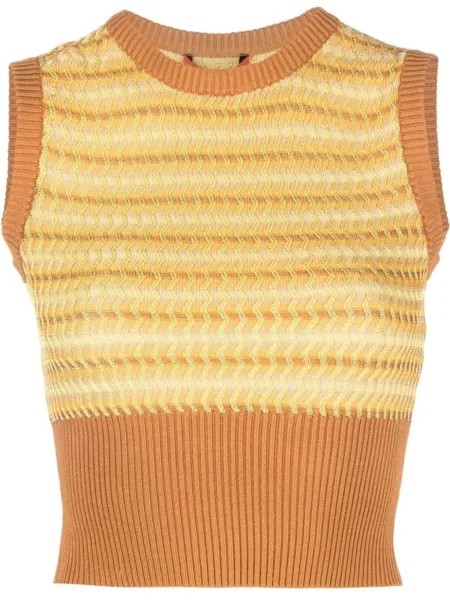 Eckhaus Latta жилет Cobra с узором зигзаг, оранжевый