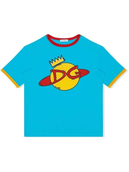 Dolce & Gabbana Kids футболка с принтом DG Planet