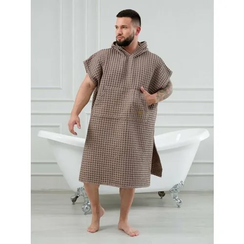 Пончо MASO, размер ONE SIZE, коричневый
