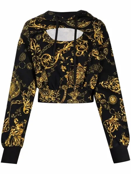 Versace Jeans Couture Barocco-print cut-out hoodie