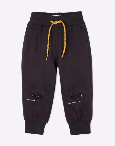 Тёмно-серые спортивные брюки Jogger с принтом для мальчика Gloria Jeans