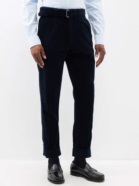 Костюмные брюки hugo из хлопка и вельвета со складками Officine Générale, синий