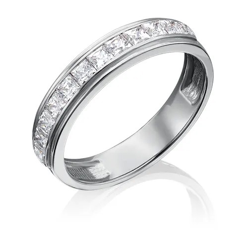 PLATINA jewelry Золотое кольцо с вставками Swarovski 01-3660-00-501-1120-38, размер 21