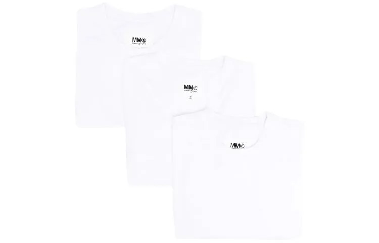 Футболка женская комплект из 3 шт. белая Mm6 Maison Margiela