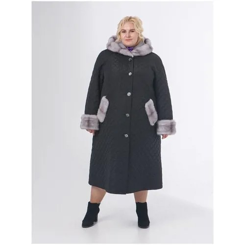 Женское утепленное пальто Trevery 90313, черный 68