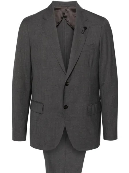 Lardini шерстяной костюм с однобортным пиджаком, серый