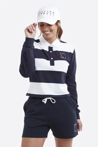 Нарынская блузка с воротником в полоску Nautica, белый