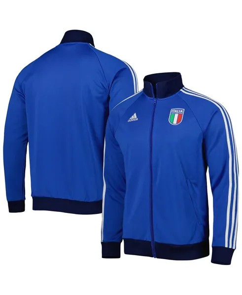 Мужская спортивная куртка с молнией во всю длину реглан синего цвета Italy National Team DNA Raglan adidas
