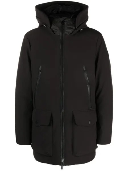 Парка на молнии с капюшоном Woolrich, черный