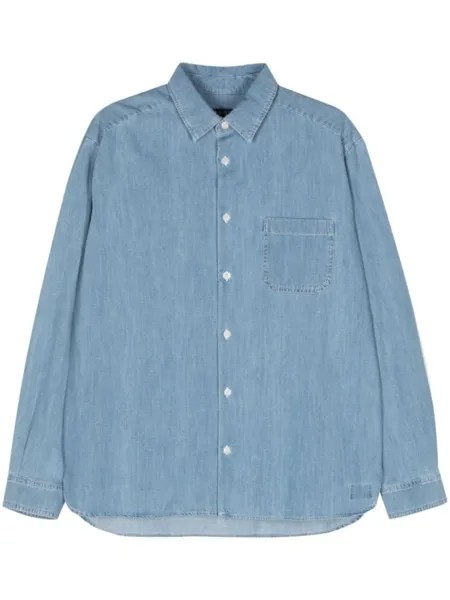 A.P.C. рубашка из ткани шамбре, синий