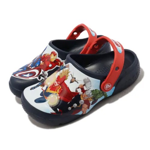 Crocs Fun Lab Avengers Patch Clog K Navy Kids Preschool Sandals Shoes 207069-410