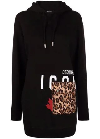 Dsquared2 платье-худи с логотипом