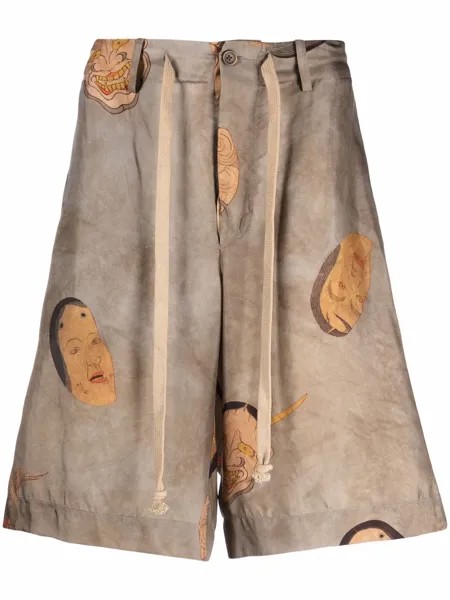 Uma Wang шорты-бермуды с принтом