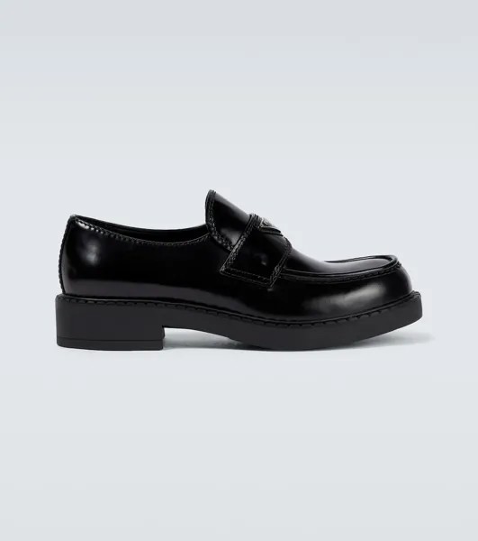 Лоферы из матовой кожи Prada, черный