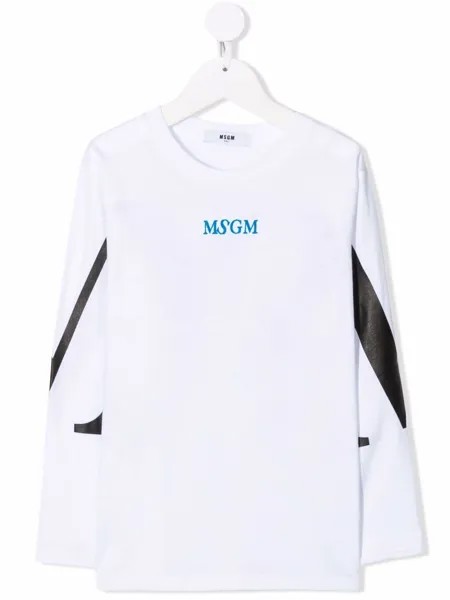 MSGM Kids футболка с длинными рукавами и логотипом