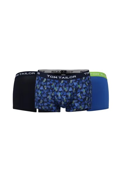 Мужские базовые боксеры, набор из 3 шт TOM TAILOR, цвет Blau Schwarz Allover