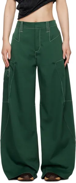 Зеленые брюки с угловыми краями Kiko Kostadinov