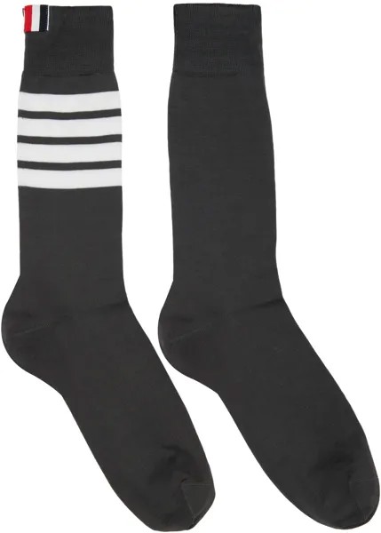 Серые носки с четырьмя полосками Thom Browne