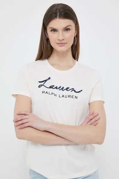 Футболка Lauren Ralph Lauren, бежевый