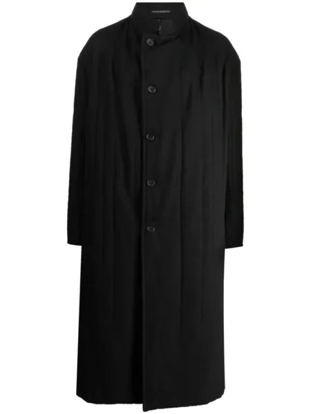 Yohji Yamamoto однобортное пальто с приспущенными плечами, черный