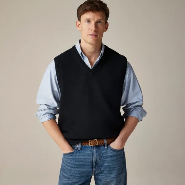 Свитер-Жилет из хлопка Heritage J.Crew, черный